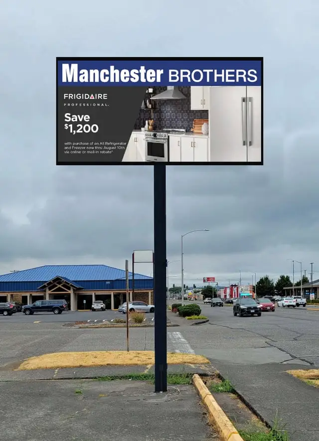 Manchester Brothers electronic message center (EMC) sign, Longview, WA